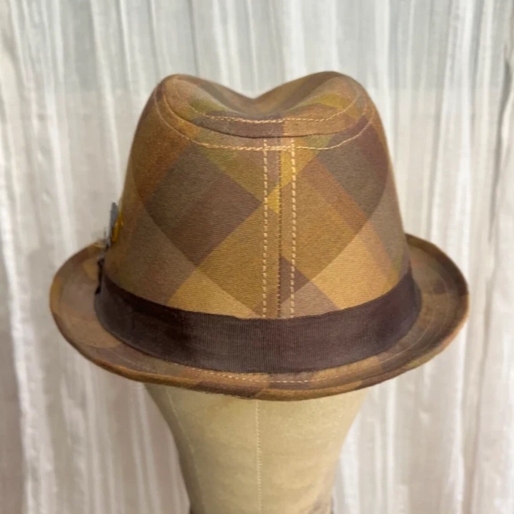 Goorin Bros Tan and Brown Checkered Hat